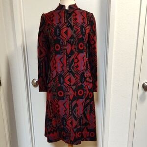 Technicolor Vintage Geometric Wool Coat